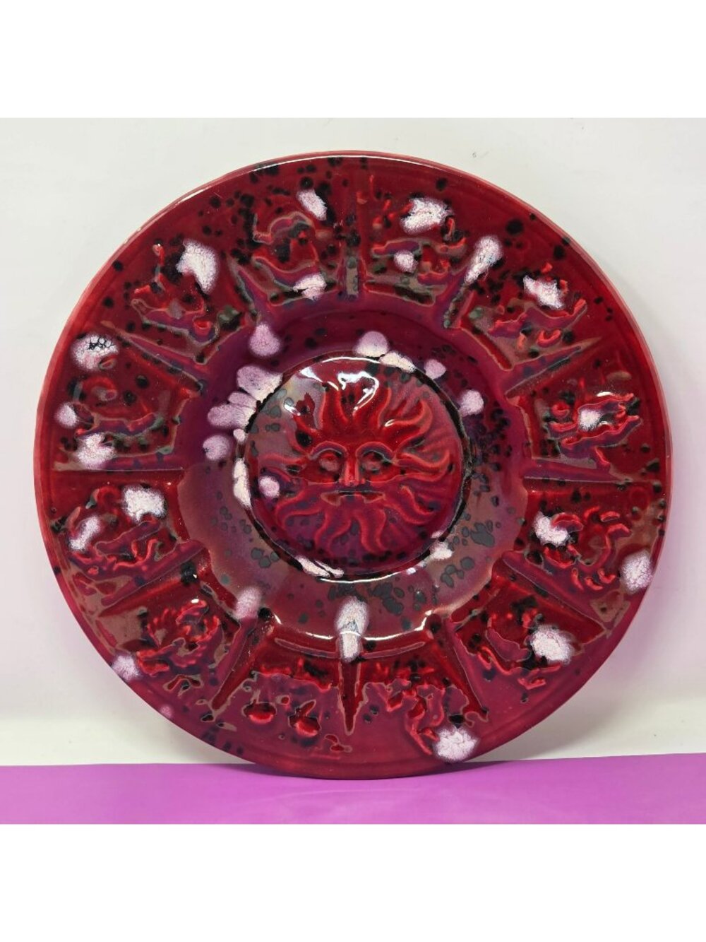 Vintage 1960's Zodiac Symbols Ceramic Ashtray , Astrology, Astrological Signs
